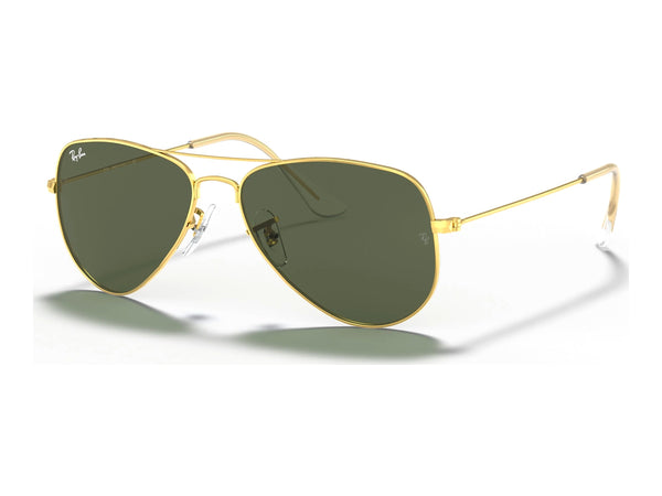 Ray-Ban Aviator Small Metal RB3044 — Arista Gold / G-15 Green — quarter view
