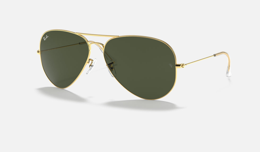 Ray-Ban Aviator Large Metal Ii RB3026 — Arista Gold / G-15 Green — quarter view