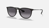 Ray-Ban Erika RB4171 — Rubber Black / Grey Gradient — quarter view