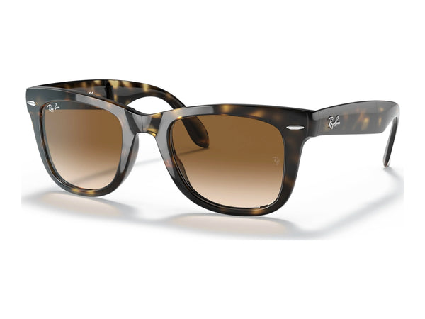 Ray-Ban Folding Wayfarer RB4105 — Light Havana / Light Brown Gradient — quarter view