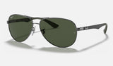 Ray-Ban Carbon Fibre RB8313 — Gunmetal / G-15 Green Polarized — quarter view