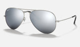 Ray-Ban Aviator RB3025 — Silver Polarized — quarter view