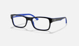Ray-Ban RX5268 — Black on Blue — quarter view