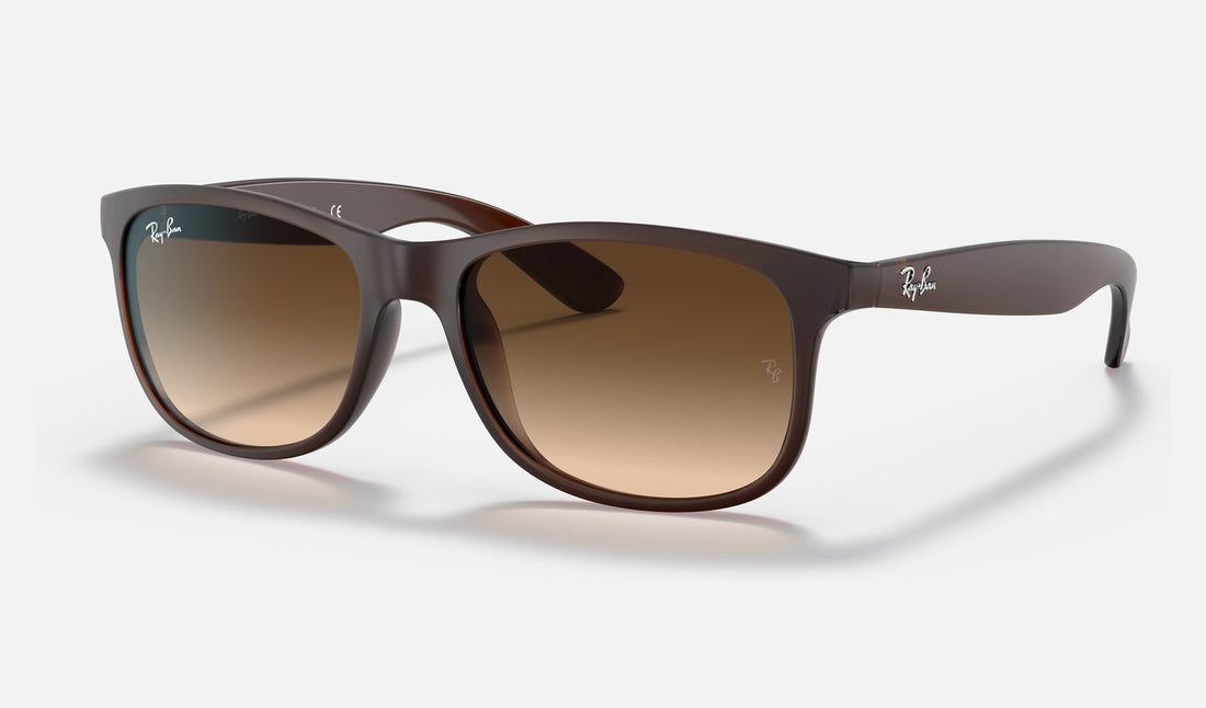 Ray-Ban Andy RB4202 — Brown / Brown Gradient — quarter view