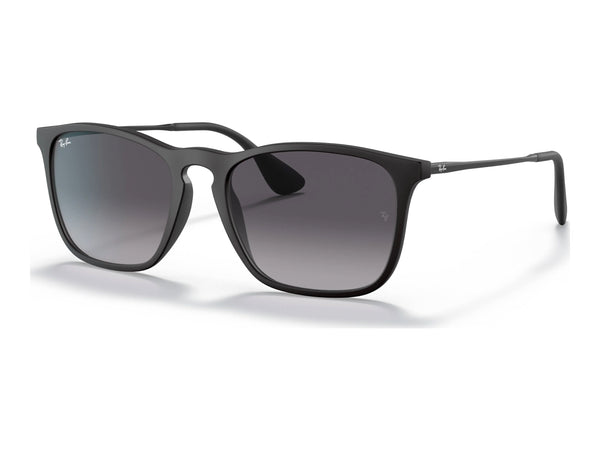 Ray-Ban Chris RB4187F — Rubber Black / Grey Gradient — quarter view