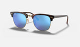 Ray-Ban Clubmaster RB3016 — Havana on Gold — quarter view