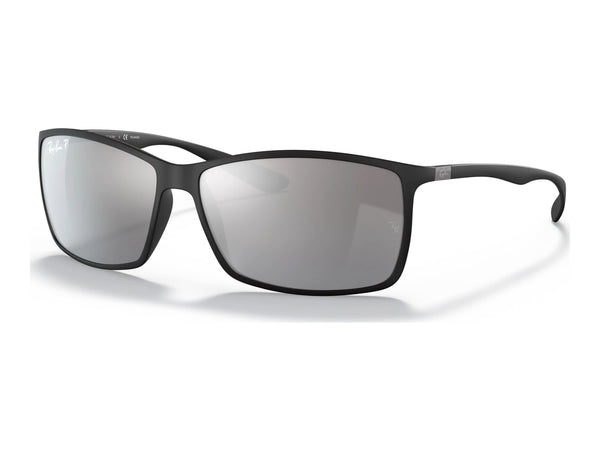 Ray-Ban Liteforce RB4179 — Black / Silver Polarized — quarter view