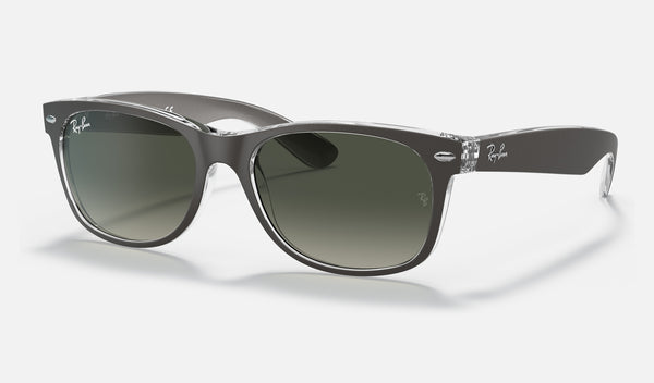 Ray-Ban New Wayfarer RB2132 — Gunmetal / Grey Gradient — quarter view