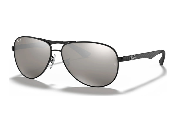 Ray-Ban Carbon Fibre RB8313 — Black / Grey Polarized — quarter view