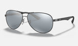 Ray-Ban Carbon Fibre RB8313 — Gunmetal / Silver Polarized — quarter view