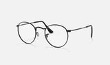 Ray-Ban Round Metal RX3447V — Black — quarter view