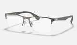 Ray-Ban RX6335 — Gunmetal — quarter view