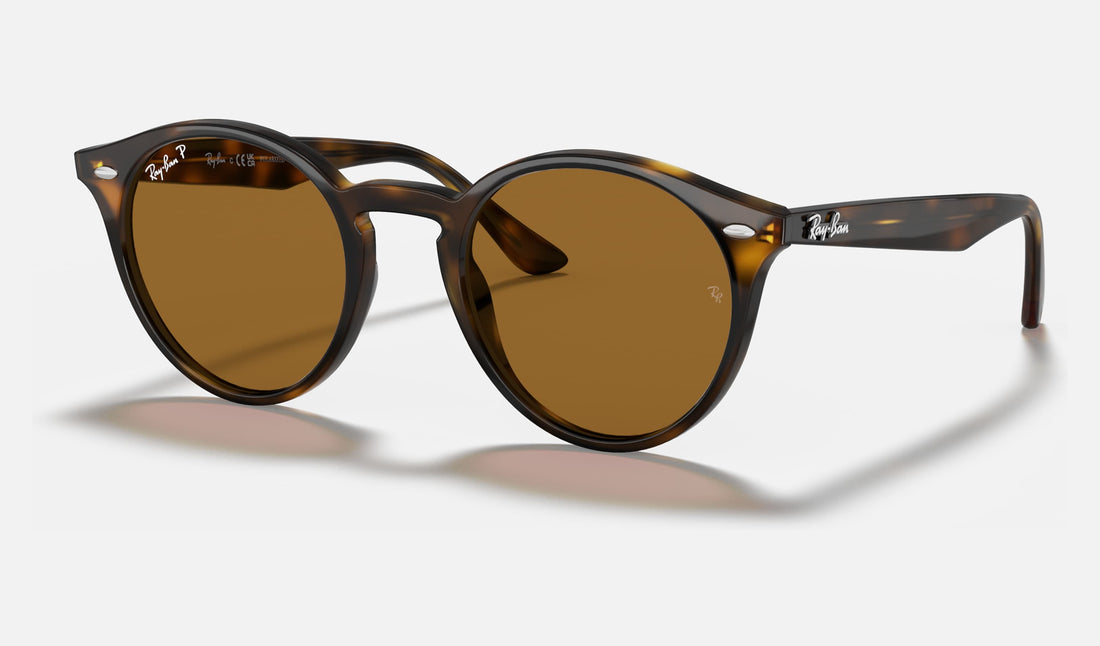 Ray-Ban RB2180 — Light Havana / Brown Polarized — quarter view