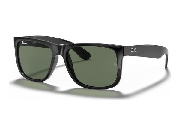 Ray-Ban Justin RB4165F — Black / G-15 Green — quarter view