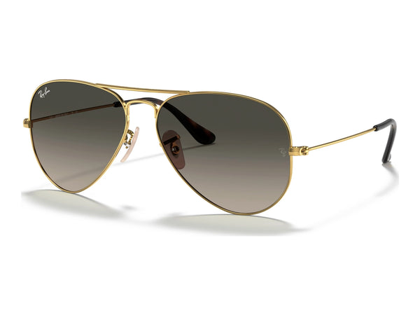 Ray-Ban Aviator RB3025 — Arista Gold / Grey Gradient — quarter view