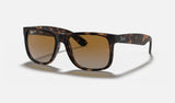 Ray-Ban Justin RB4165 — Havana Polarized — quarter view