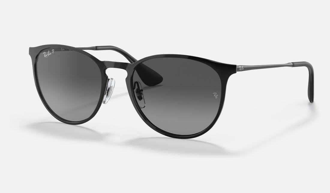 Ray-Ban Erika Metal RB3539 — Black Polarized — quarter view