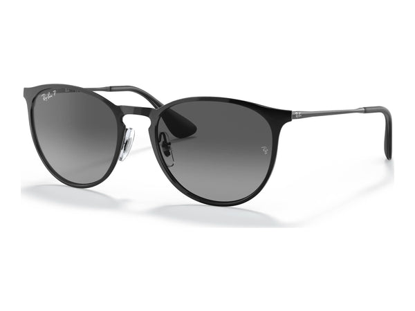 Ray-Ban Erika Metal RB3539 — Black Polarized — quarter view