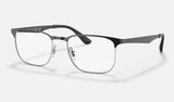 Ray-Ban RX6363 — Black on Silver — quarter view