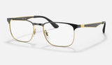 Ray-Ban RX6363 — Black on Gold — quarter view