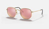 Ray-Ban Hexagonal RB3548N — Arista Gold — quarter view