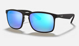 Ray-Ban RB4264 — Black / Blue Polarized+ — quarter view
