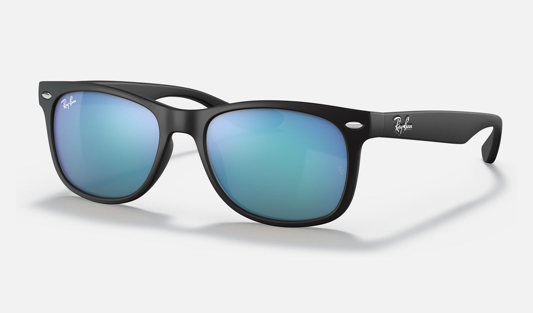Ray-Ban Junior Junior New Wayfarer RJ9052SF — Black / Blue — quarter view