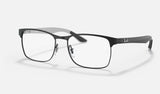 Ray-Ban RX8416 — Black on Gunmetal — quarter view
