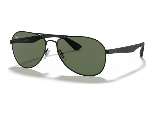 Ray-Ban RB3549 — Black / Green — quarter view