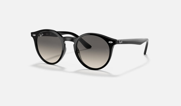 Ray-Ban Junior RJ9064S — Black / Light Grey/dark Grey — quarter view