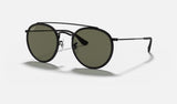 Ray-Ban RB3647N — Black / G-15 Green Polarized — quarter view