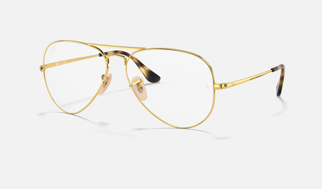Ray-Ban Aviator RX6489 — Arista Gold — quarter view