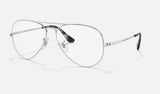 Ray-Ban Aviator RX6489 — Silver — quarter view