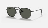 Ray-Ban Hexagonal RB3548N — Black / G-15 Green Polarized — quarter view