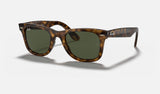Ray-Ban Wayfarer Ease RB4340 — Light Havana / G-15 Green — quarter view
