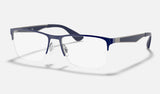Ray-Ban RX6335 — Blue on Gunmetal — quarter view