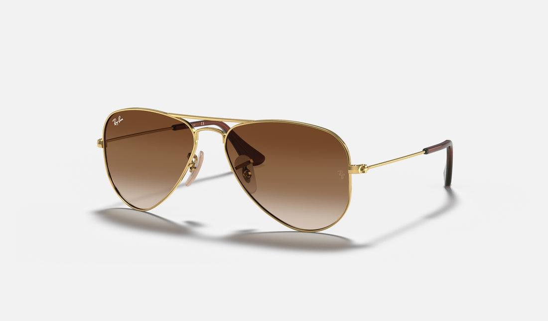 Ray-Ban Junior Junior Aviator RJ9506S — Arista Gold — quarter view