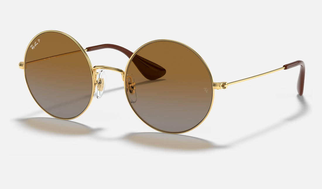 Ray-Ban Ja-jo RB3592 — Arista Gold / Brown & Grey Polarized — quarter view