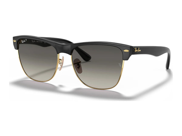 Ray-Ban Clubmaster Oversized RB4175 — Black / Grey Polarized — quarter view