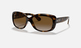 Ray-Ban Jackie Ohh RB4101 — Light Havana / Brown Polarized — quarter view