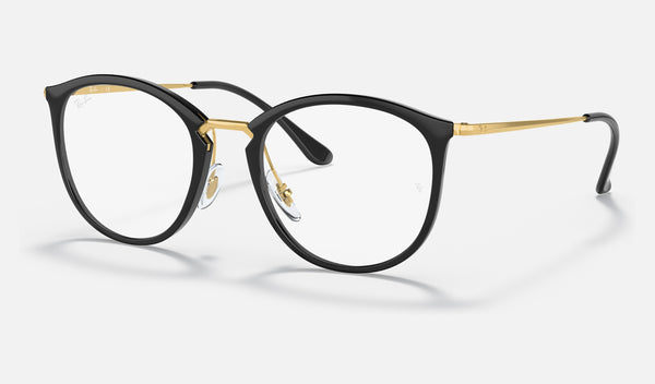 Ray-Ban RX7140 — Black — quarter view