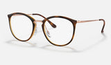 Ray-Ban RX7140 — Striped Havana — quarter view