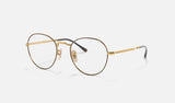 Ray-Ban David RX3582V — Havana on Gold — quarter view