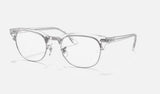Ray-Ban Clubmaster RX5154 — White Transparent — quarter view