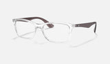 Ray-Ban RX7047 — Transparent — quarter view