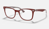 Ray-Ban RX5285 — Bordeaux on Transparent — quarter view