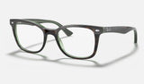 Ray-Ban RX5285 — Havana on Green — quarter view
