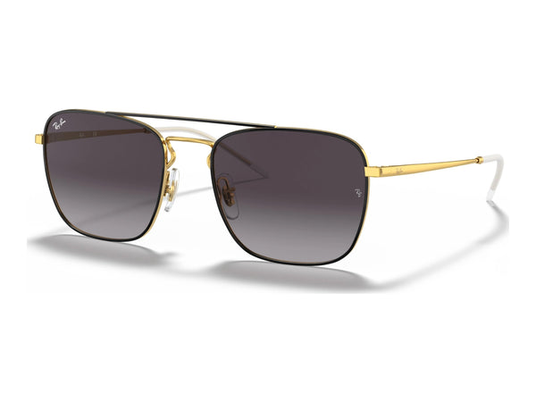 Ray-Ban RB3588 — Black on Gold — quarter view