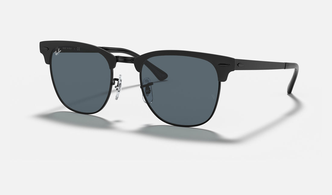 Ray-Ban Clubmaster Metal RB3716 — Black / Blue — quarter view