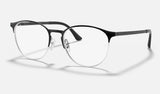 Ray-Ban RX6375 — Black on Silver — quarter view